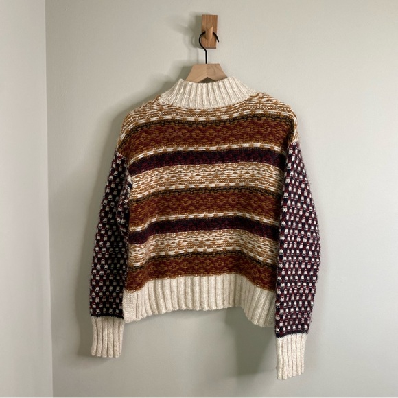 Veronica Beard Clary Alpaca Blend Knit Sweater Brown Beige - Picture 6 of 8